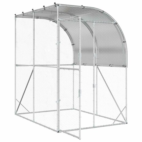 Kippenhok zilver 200 x 200 x 215 cm Gegalvaniseerd staal 3