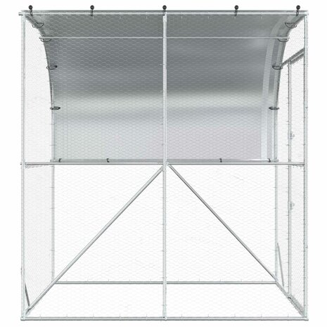 Kippenhok zilver 200 x 200 x 215 cm Gegalvaniseerd staal 5