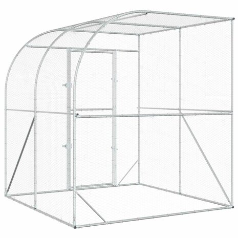 Kippenhok zilver 200 x 200 x 215 cm Gegalvaniseerd staal 6