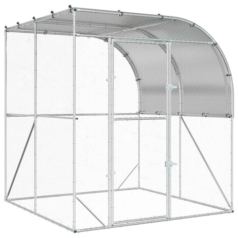 Kippenhok zilver 200 x 200 x 215 cm Gegalvaniseerd staal 2
