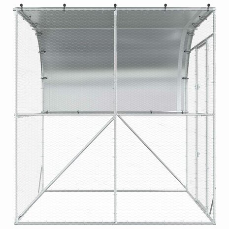 Kippenhok zilver 200 x 200 x 215 cm Gegalvaniseerd staal 5