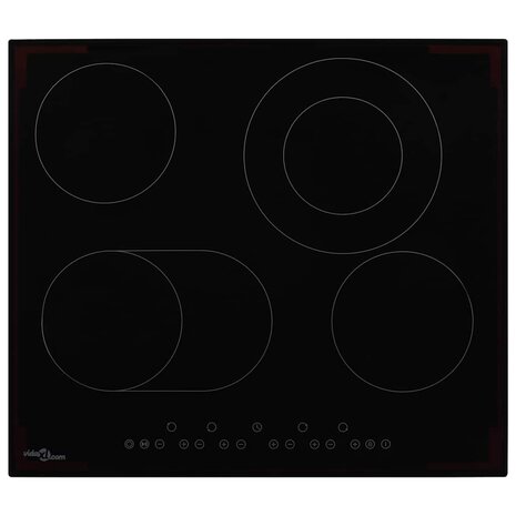 Keramische kookplaat met 4 kookzones aanraakbediening 6600 W 1