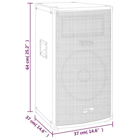 Hifi-podiumluidspreker passief 150 W 37x37x64 cm zwart 8