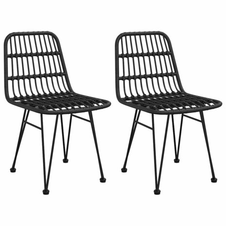 Tuinstoelen 2 st 48x62 84 cm PE rattan zwart 2