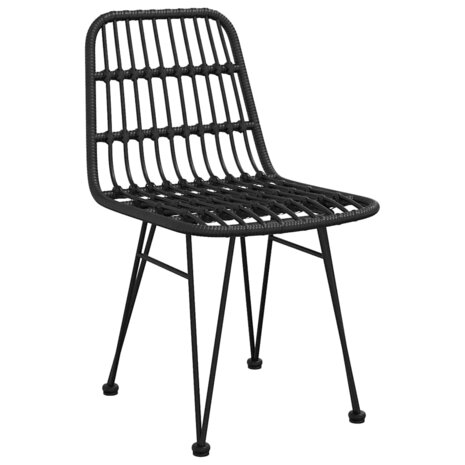 Tuinstoelen 2 st 48x62 84 cm PE rattan zwart 3