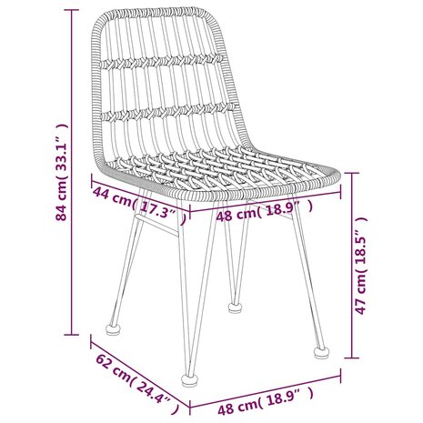 Tuinstoelen 2 st 48x62 84 cm PE rattan zwart 8