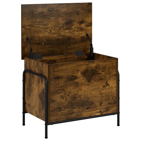 Opbergbox Gerookt eiken 80 x 40 x 49,5 cm Bewerkt hout 3