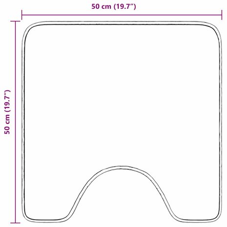 Antislip Badmat met Toilet Cut Rood 50 x 50 cm PP 8
