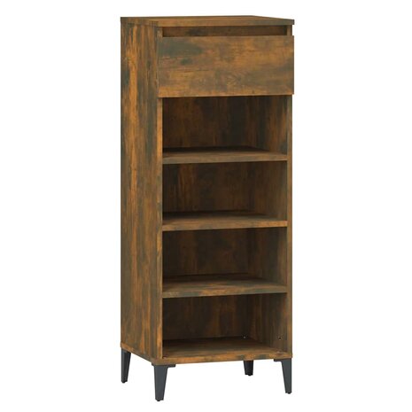 Schoenenrek 40x36x105 cm bewerkt hout gerookt eikenkleurig 2