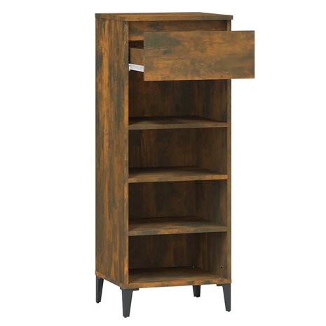 Schoenenrek 40x36x105 cm bewerkt hout gerookt eikenkleurig 6