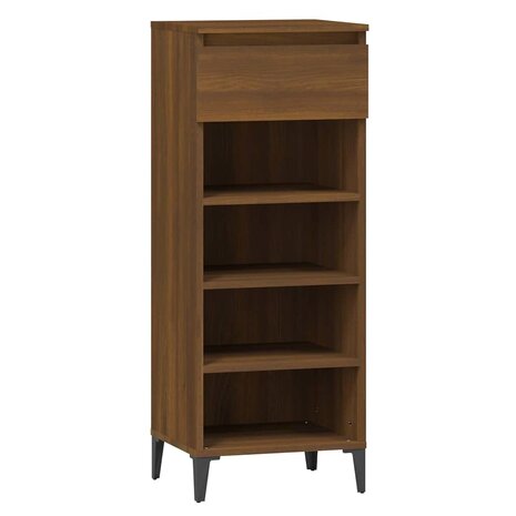 Schoenenrek 40x36x105 cm bewerkt hout bruin eikenkleur 2