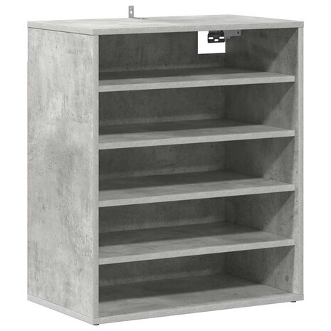 Schoenenkast 60x35x70 cm bewerkt hout betongrijs 5