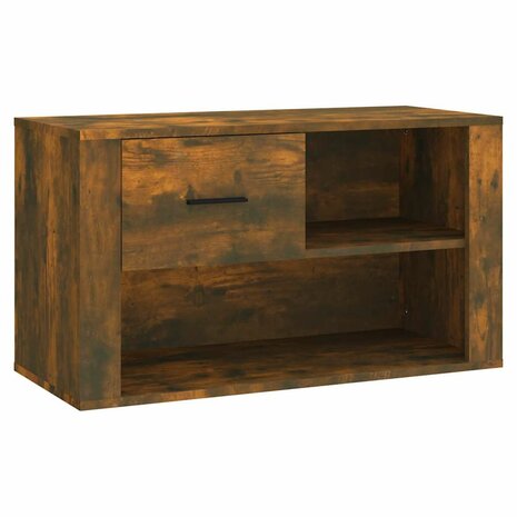 Schoenenkast 80x35x45 cm bewerkt hout gerookt eikenkleurig 2