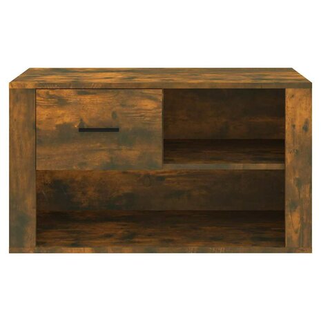 Schoenenkast 80x35x45 cm bewerkt hout gerookt eikenkleurig 5
