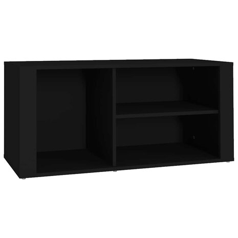 Schoenenkast 100x35x45 cm bewerkt hout zwart 2
