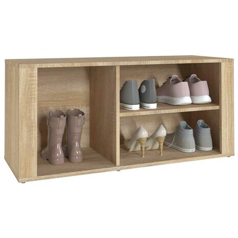 Schoenenkast 100x35x45 cm bewerkt hout sonoma eikenkleurig 4