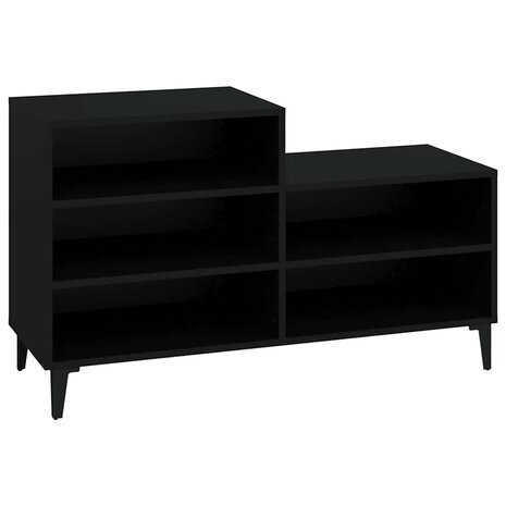Schoenenkast 102x36x60 cm bewerkt hout zwart 2