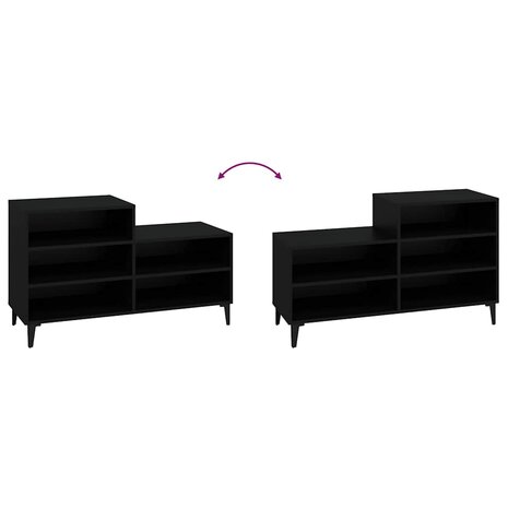 Schoenenkast 102x36x60 cm bewerkt hout zwart 5