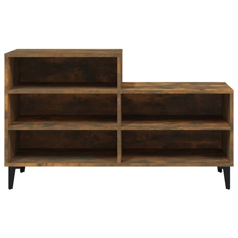 Schoenenkast 102x36x60 cm bewerkt hout gerookt eikenkleurig 3