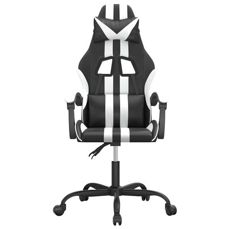 Gamestoel draaibaar kunstleer zwart en wit 3