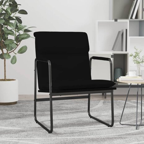 Loungestoel 55x64x80 cm kunstleer zwart 1