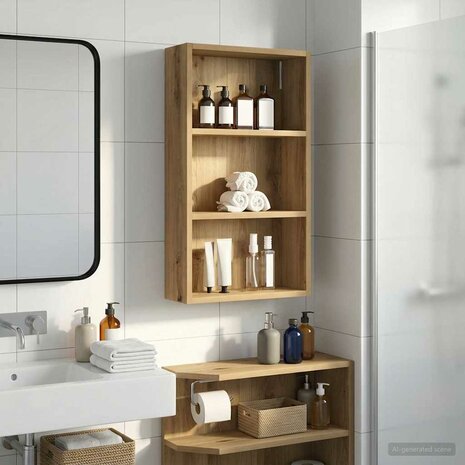 Badkamerwandkast Artisanaal eiken 40 x 14 x 70 cm 4