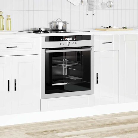 Ovenkast "Porto" bewerkt hout hoogglans wit 3