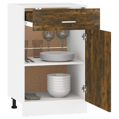 Onderkast met lade Lyon 50x46x81,5 cm bewerkt hout gerookt eiken 4