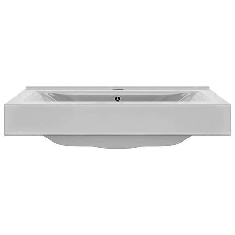 Wastafel met overloop 60x46x16 cm keramiek zilverkleurig 3