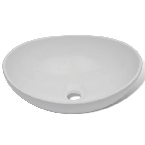 Wastafel ovaal 40x33 cm keramiek wit 3