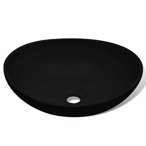Wastafel ovaal 40x33 cm keramiek zwart 3