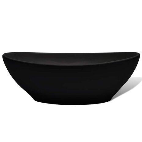 Wastafel ovaal 40x33 cm keramiek zwart 5