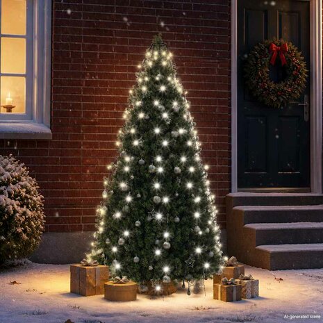 Kerstboomverlichting met 180 LED's koudwit net 180 cm 3