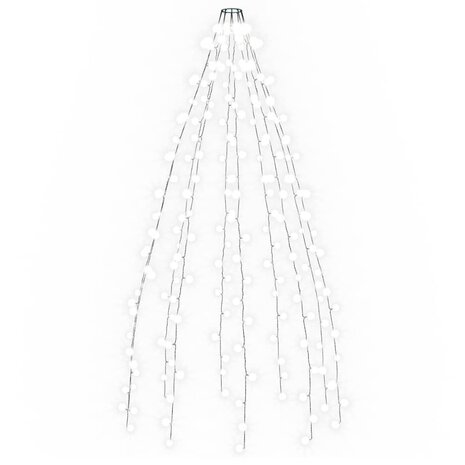 Kerstboomverlichting met 210 LED's koudwit net 210 cm 2