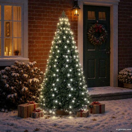 Kerstboomverlichting met 210 LED's koudwit net 210 cm 3