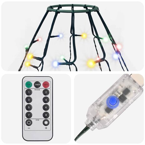 Kerstboomverlichting met 250 LED's meerkleurig net 250 cm 7