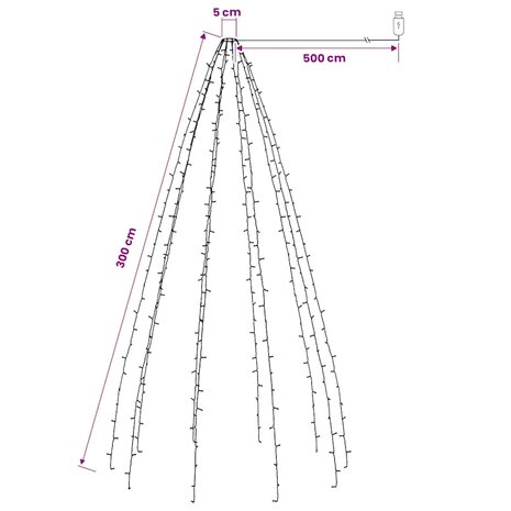 Kerstboomverlichting met 300 LED's koudwit net 300 cm 7