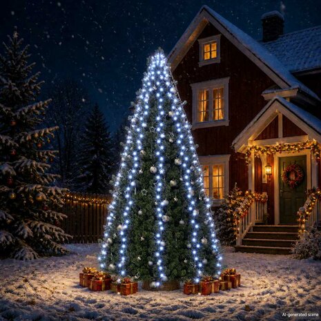 Kerstboomverlichting met 500 LED's blauw binnen/buiten 500 cm 1