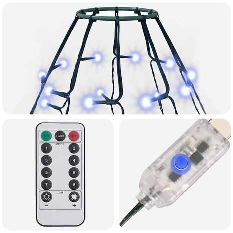 Kerstboomverlichting met 500 LED's blauw binnen/buiten 500 cm 7