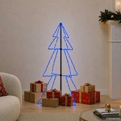 Kegelkerstboom 160 LED's binnen en buiten 78x120 cm 1
