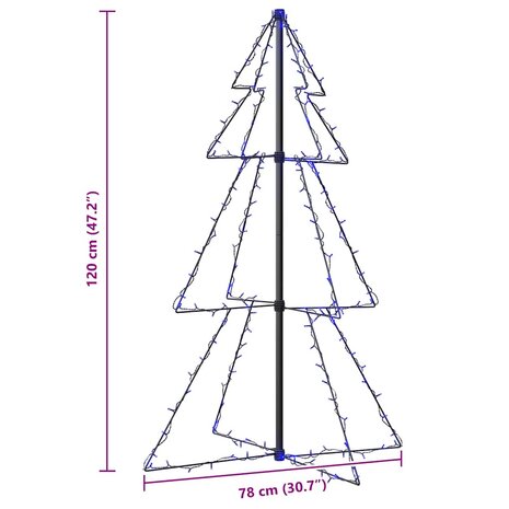Kegelkerstboom 160 LED's binnen en buiten 78x120 cm 8