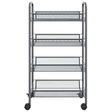 Keukentrolley 4-laags 46x26x85 cm ijzer grijs 3