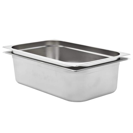 Gastronormbakken 2 st GN 1/1 150 mm roestvrij staal 1