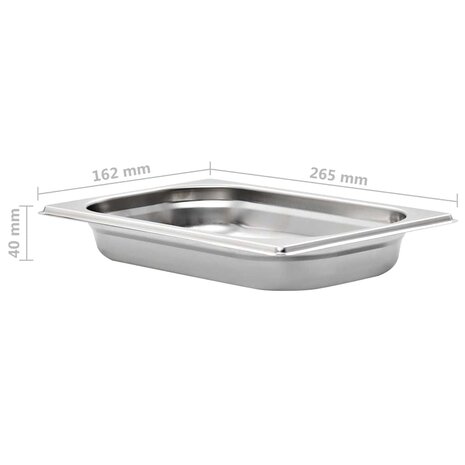 Gastronormbakken 12 st GN 1/4 40 mm roestvrij staal 8