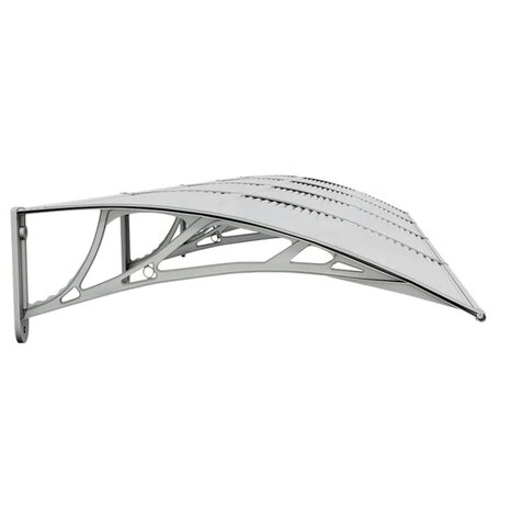 Deurluifel 350x75 cm polycarbonaat grijs en transparant 5