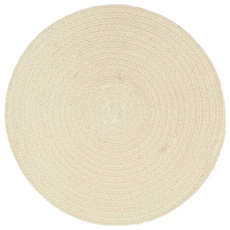Placemats 6 st rond 38 cm katoen natuurlijk 2