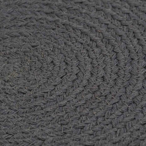 Placemats 4 st rond 38 cm katoen effen donkergrijs 3