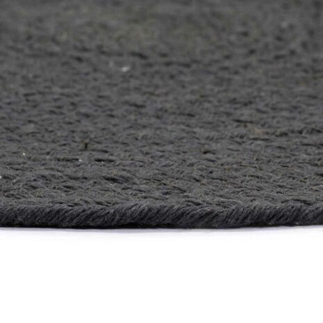 Placemats 4 st rond 38 cm katoen effen donkergrijs 4