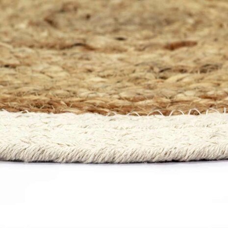 Placemats 6 st rond 38 cm jute en katoen natuurlijk 3