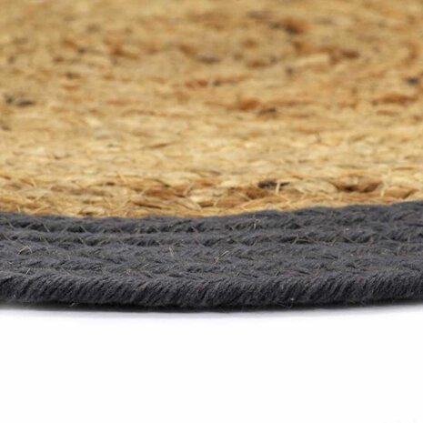 Placemats 6 st 38 cm jute en katoen natuurlijk en antraciet 3